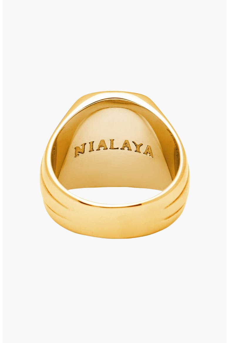 Oblong Signet Ring With Onyx, Alternate, color, Gold