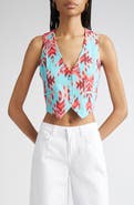 L'AGENCE Jianna Print Button-Up Vest