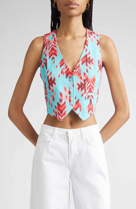 L'AGENCE Jianna Print Button-Up Vest