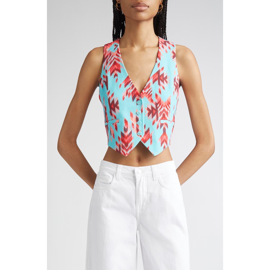 L Agence L'agence Jianna Print Button-up Vest