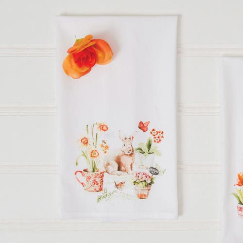 C & F Home C&f Home Little Garden Rabbit Bunny Kitchen And Bathroom Graphic Print Hand Towel In Multi