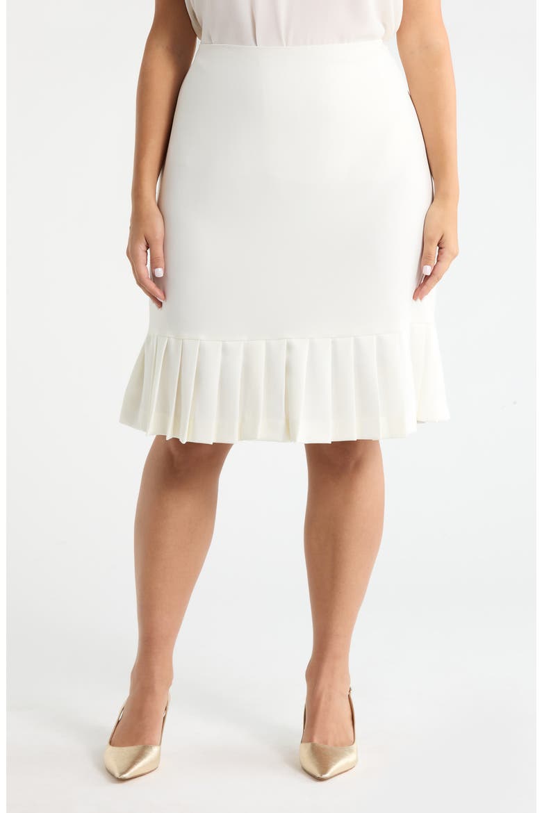 Pleated Hem Pencil Skirt, Main, color, VANILLA ICE