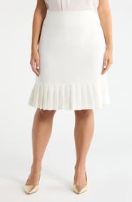 KASPER Pleated Hem Pencil Skirt
