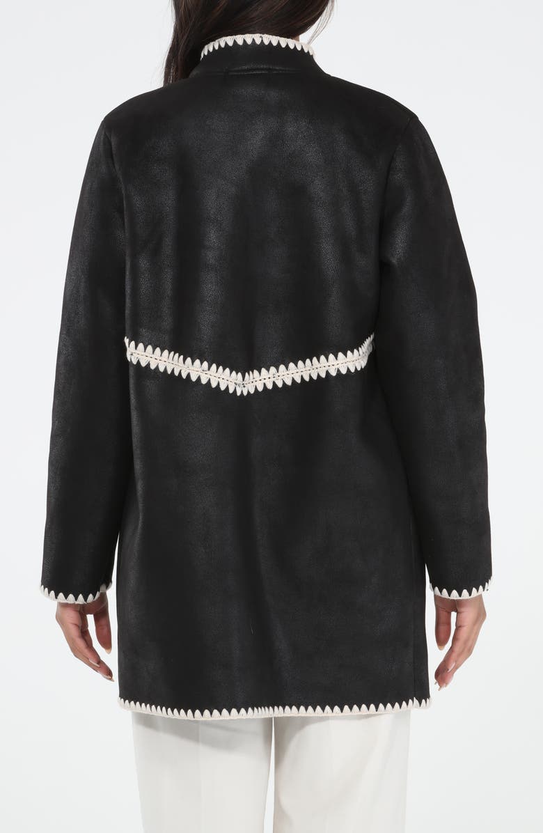 RAIN AND ROSE Water Resistant Faux Suede Coat, Alternate, color, Black