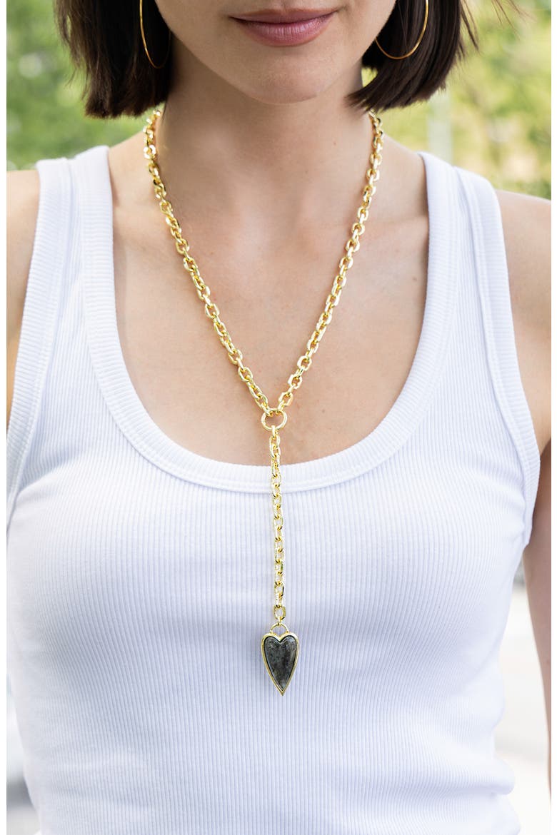 Emilia Heart Charm Y-Necklace, Alternate, color, GOLD