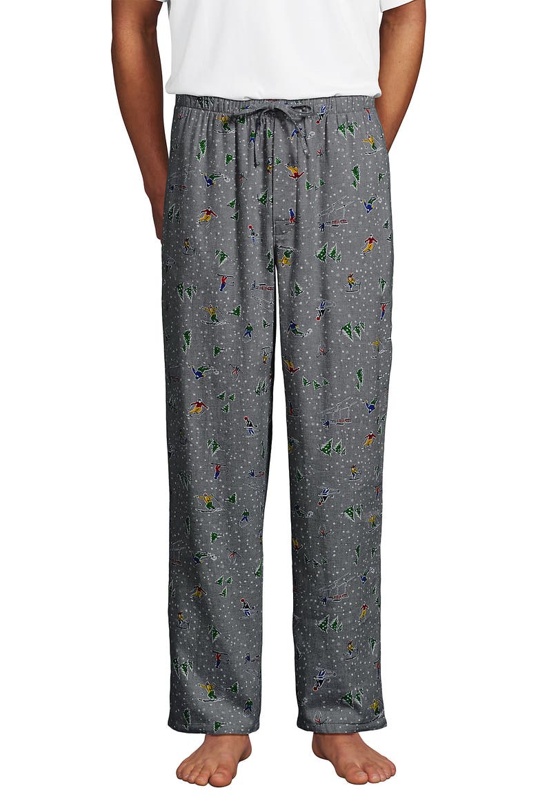 Flannel Pajama Pants, Main, color, Gray Heather Skiers