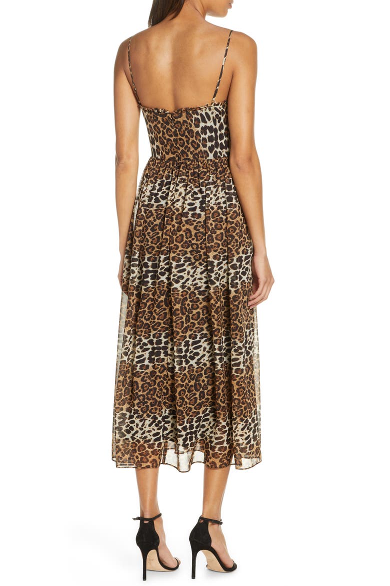 Daisy Leopard Print Chiffon Cocktail Dress, Alternate, color, LEOPARD