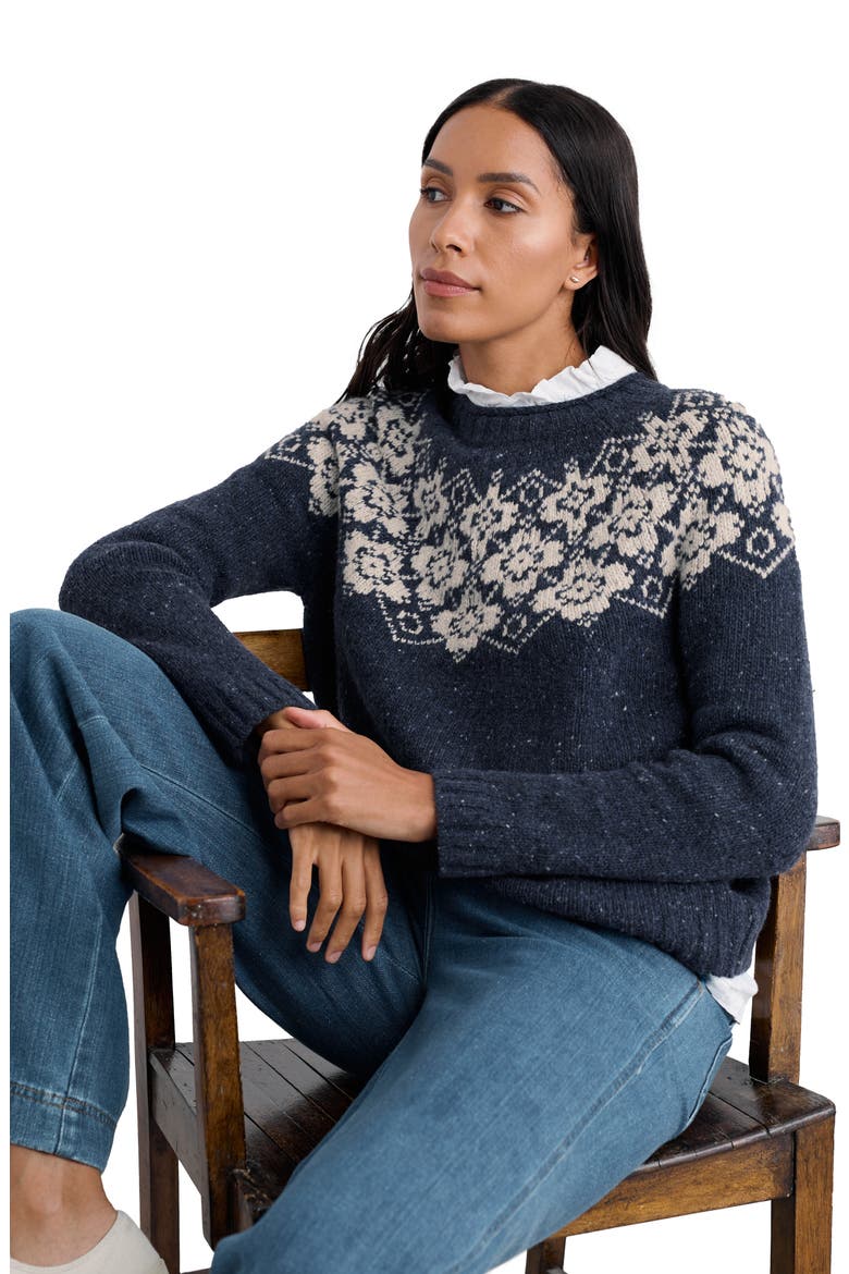 Johanna Fair Isle Merino Wool Blend Sweater, Alternate, color, HELIANTHUS MARITIME LIMESTONE