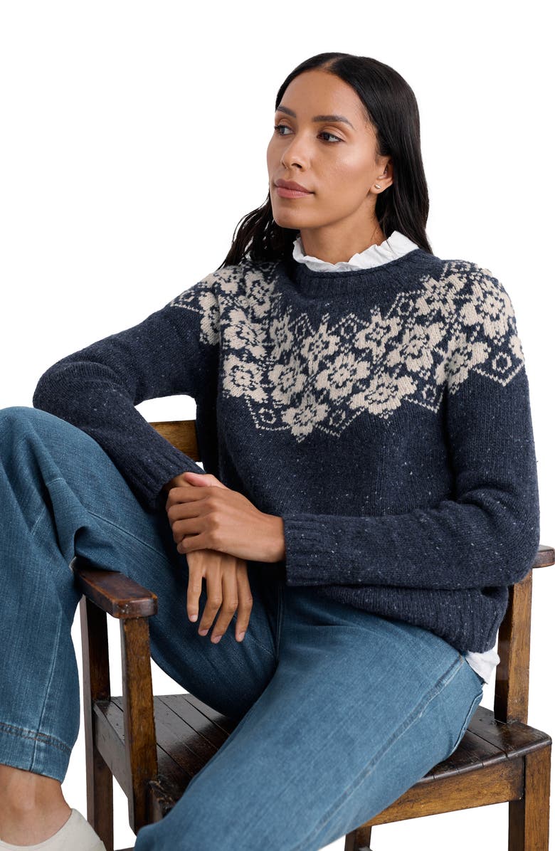 Seasalt Cornwall Johanna Fair Isle Merino Wool Blend Sweater, Alternate, color, Helianthus Maritime Limestone