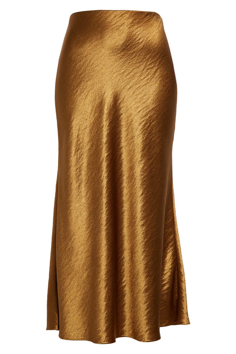 Hammered Satin Skirt, Alternate, color, BURNISHED GOLD