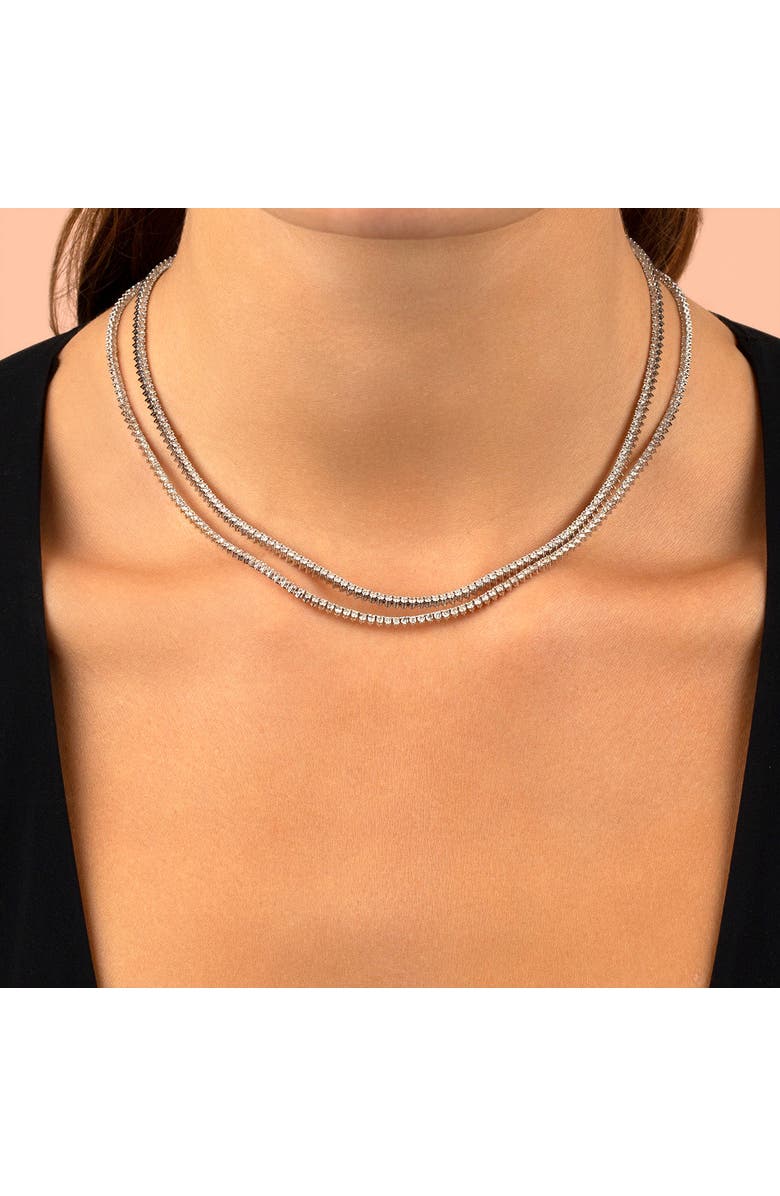 BY ADINA EDEN 3 Carat Diamond Four Prong Tennis Necklace 14K, Alternate, color, 14K Gold - 3 Carat / 16 Inch