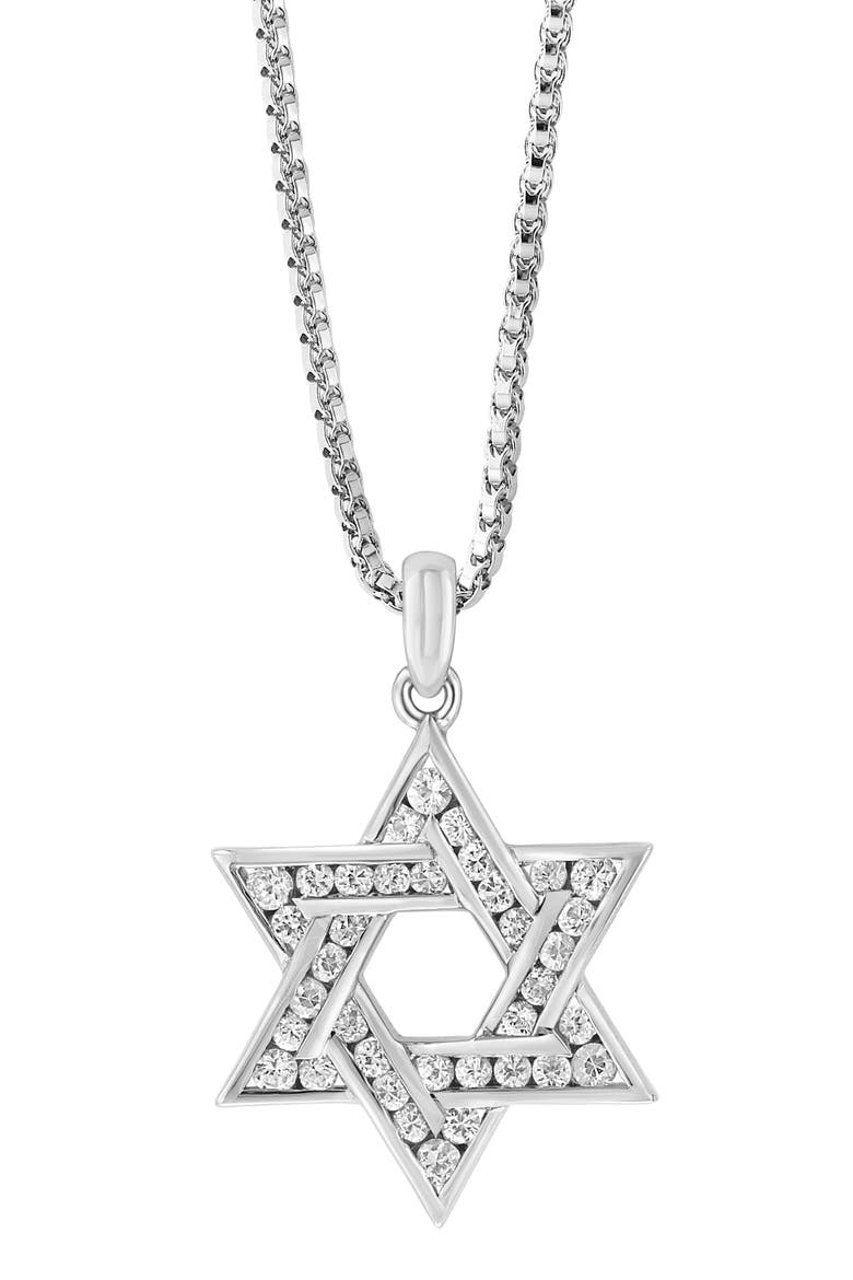 925 Sterling Silver ,White Sapphire Pendant, Alternate, color, Hematite and FW Blush Pearl