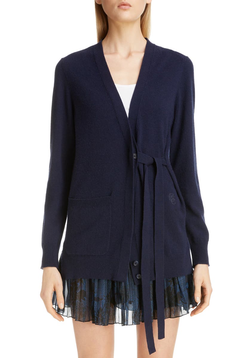 Chloé Cashmere Tie Cardigan, Main, color,