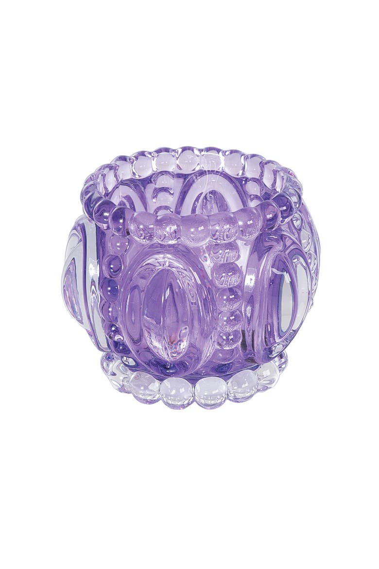Lavender 100% Glass Geometric Abstract Votive Candle Holder 3.62", Main, color, Purple