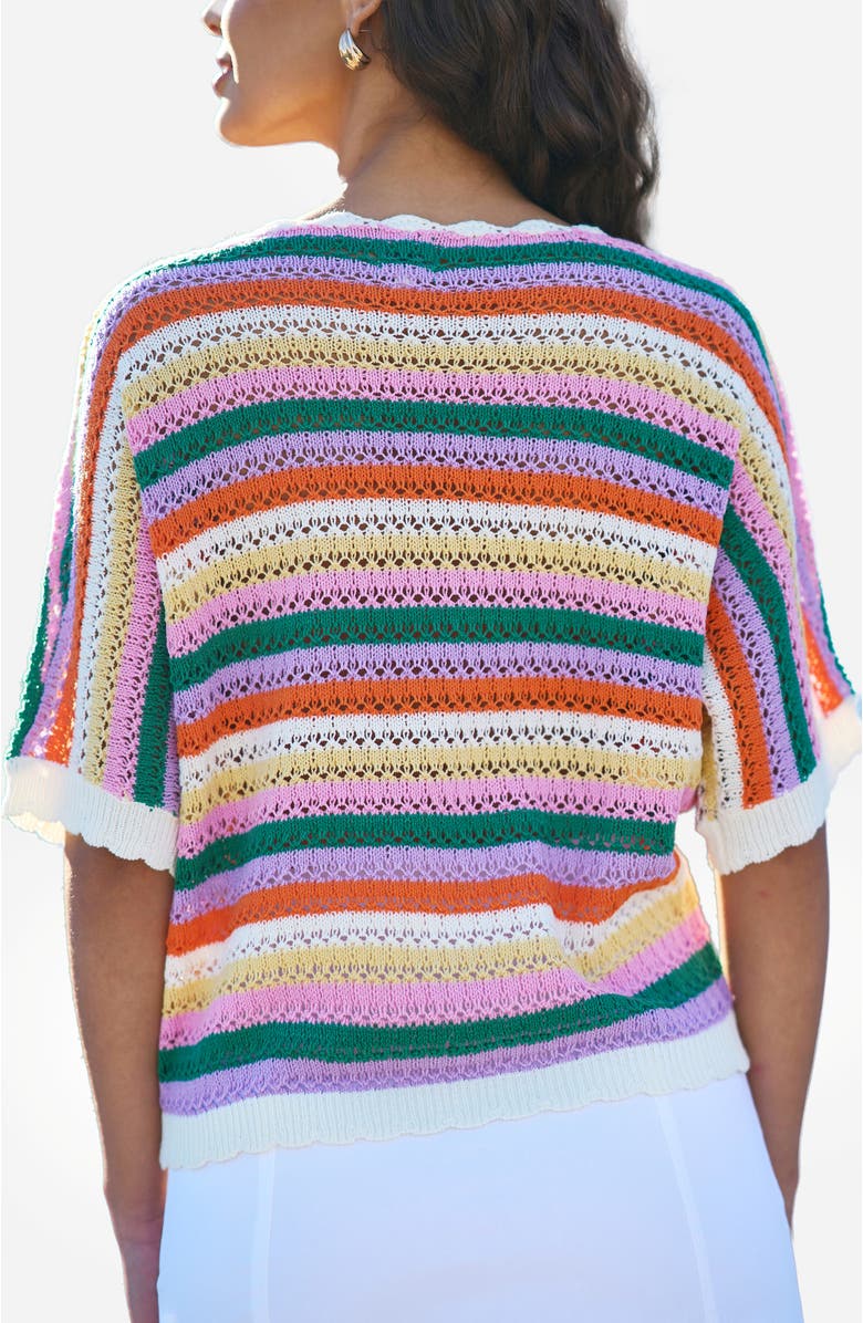 Yumi Batwing Crochet Top, Alternate, color, Multi