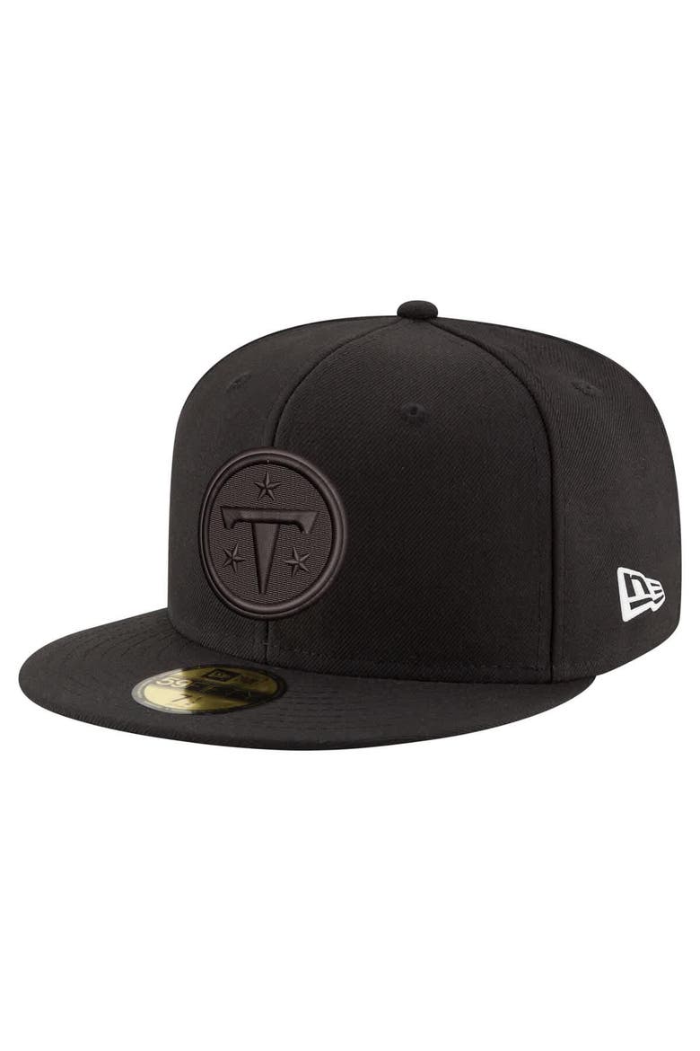 Men's New Era  Black Tennessee Titans Black on Black 59FIFTY Fitted Hat, Main, color, Black