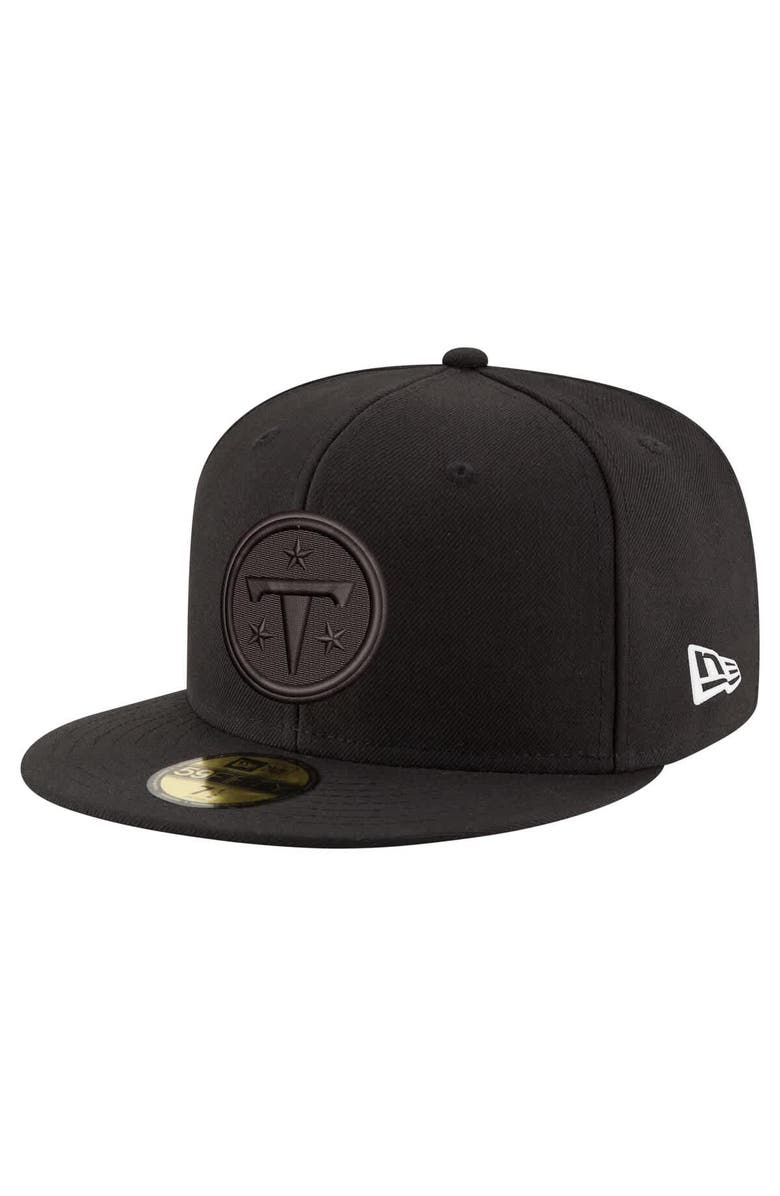 New Era Men's New Era  Black Tennessee Titans Black on Black 59FIFTY Fitted Hat, Main, color, Black
