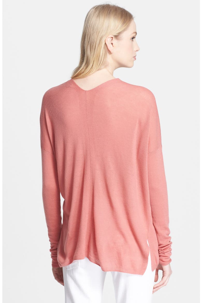'Superwash' Double V-Neck Sweater, Alternate, color, ROSEWOOD