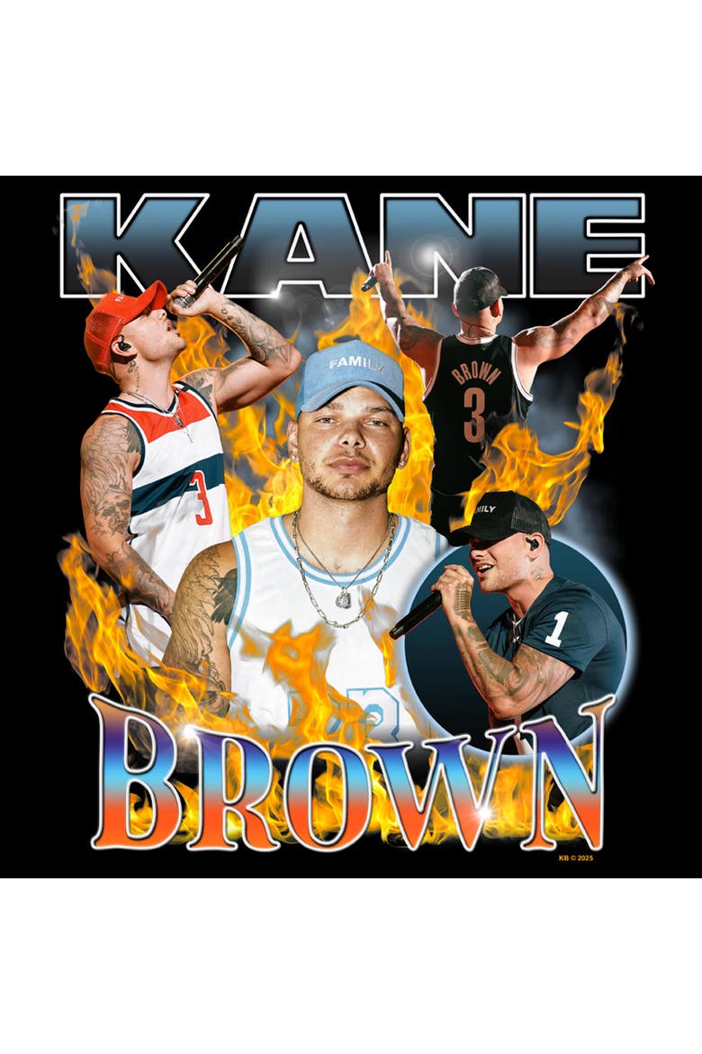 Men's Kane Brown Fiery Collage  Graphic T-Shirt, Alternate, color, Black