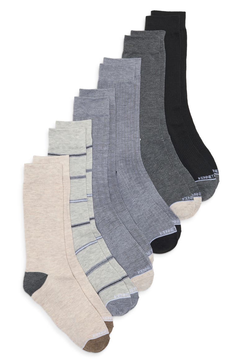 6-Pack Crew Socks, Main, color, LUNAR ROCK HEATHER