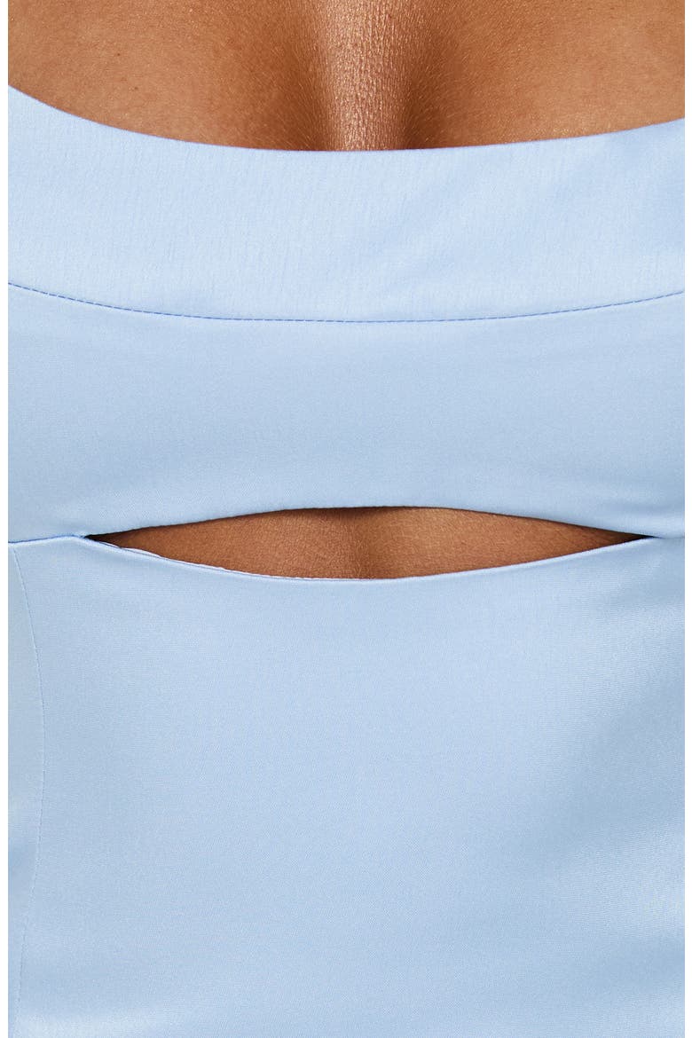 Donnarose Draped Satin Minidress, Alternate, color, BLUE