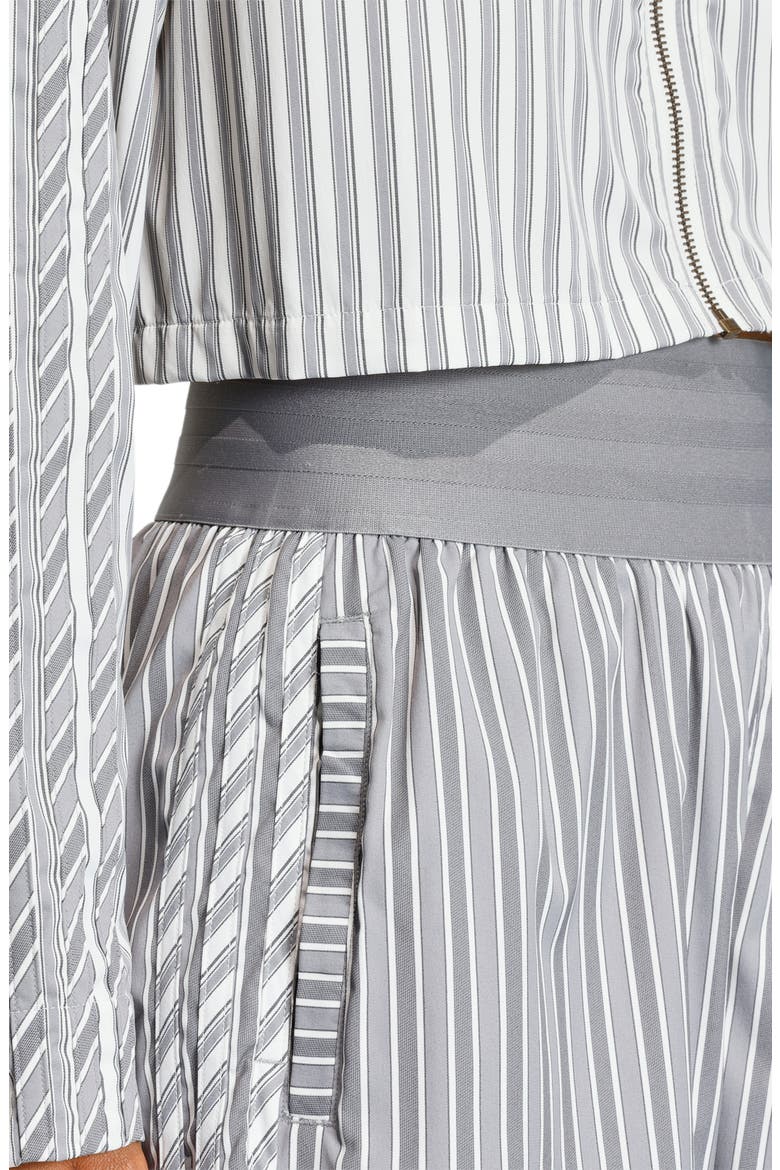 Stripe High Rise Poplin Short, Alternate, color, GREY THREE/ UTILITY BLACK
