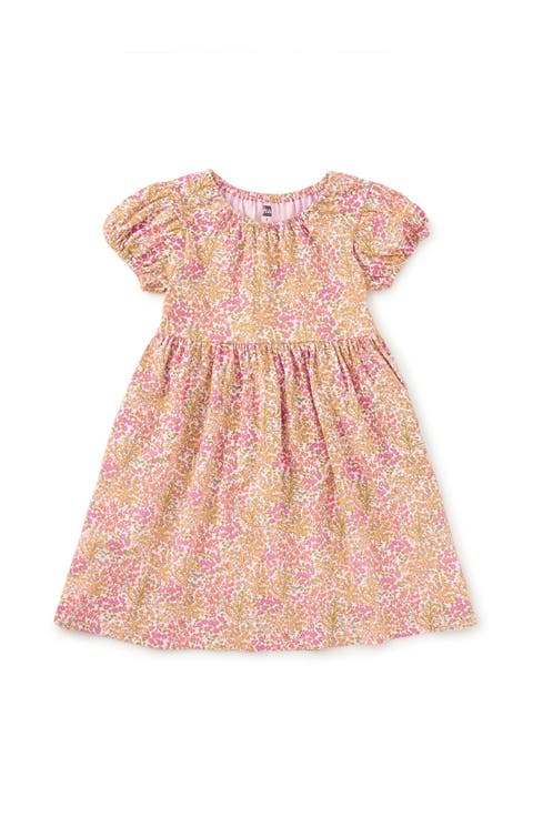 Puff Sleeve Empire Dress (Toddler, Little Kid, Big Kid)