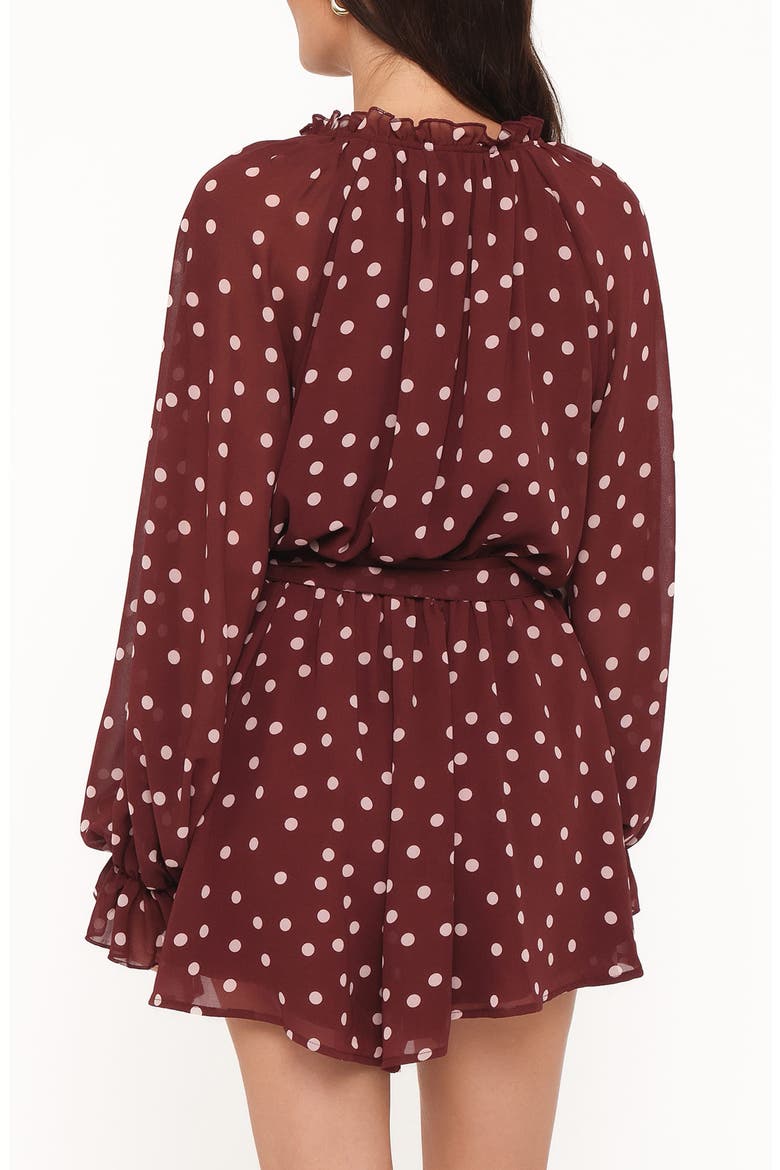 Michelle Polka Dot Romper, Alternate, color, BURGUNDY POLKA DOT