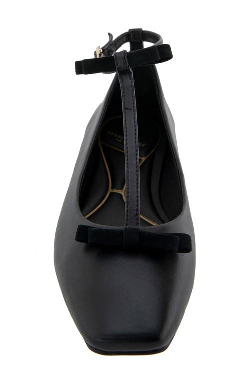 Kenneth Cole Juliet T-strap Flat In Black Leather