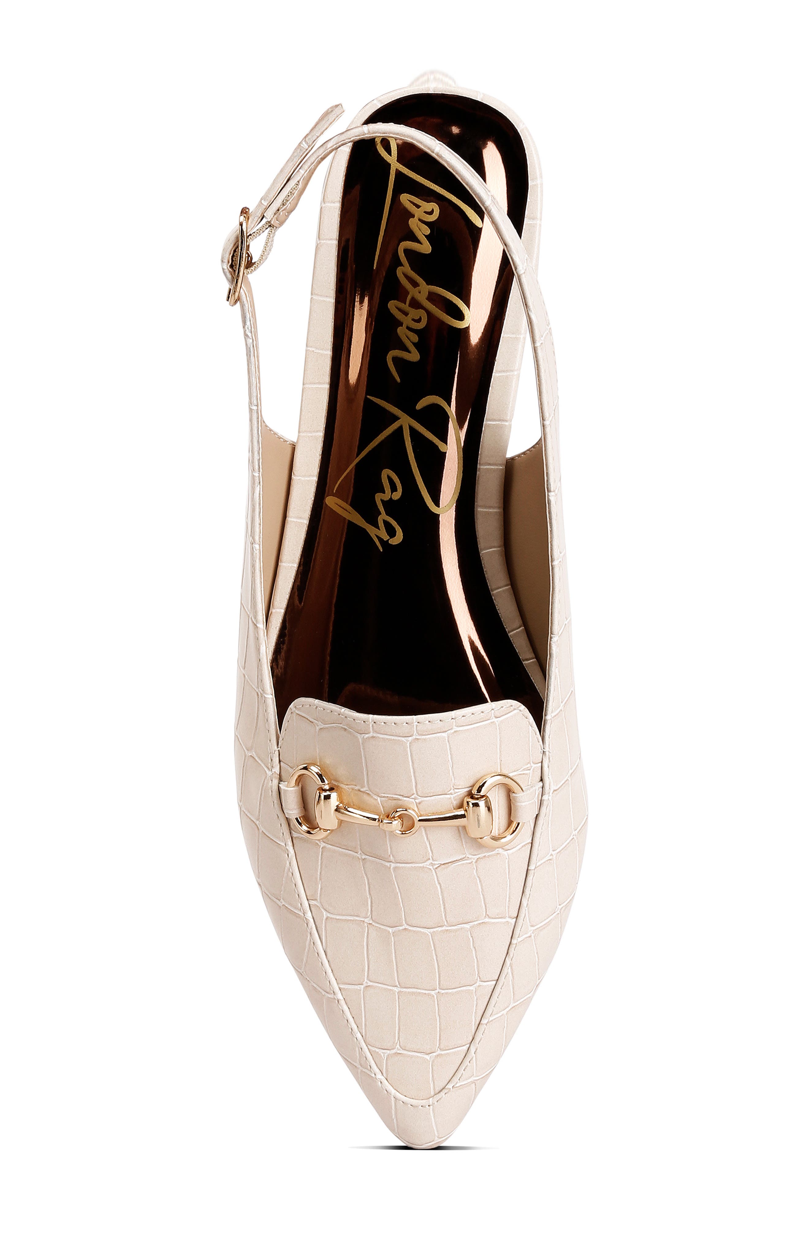 LONDON RAG Trempe Croc Embossed Slingback Flat, Alternate, color, Taupe