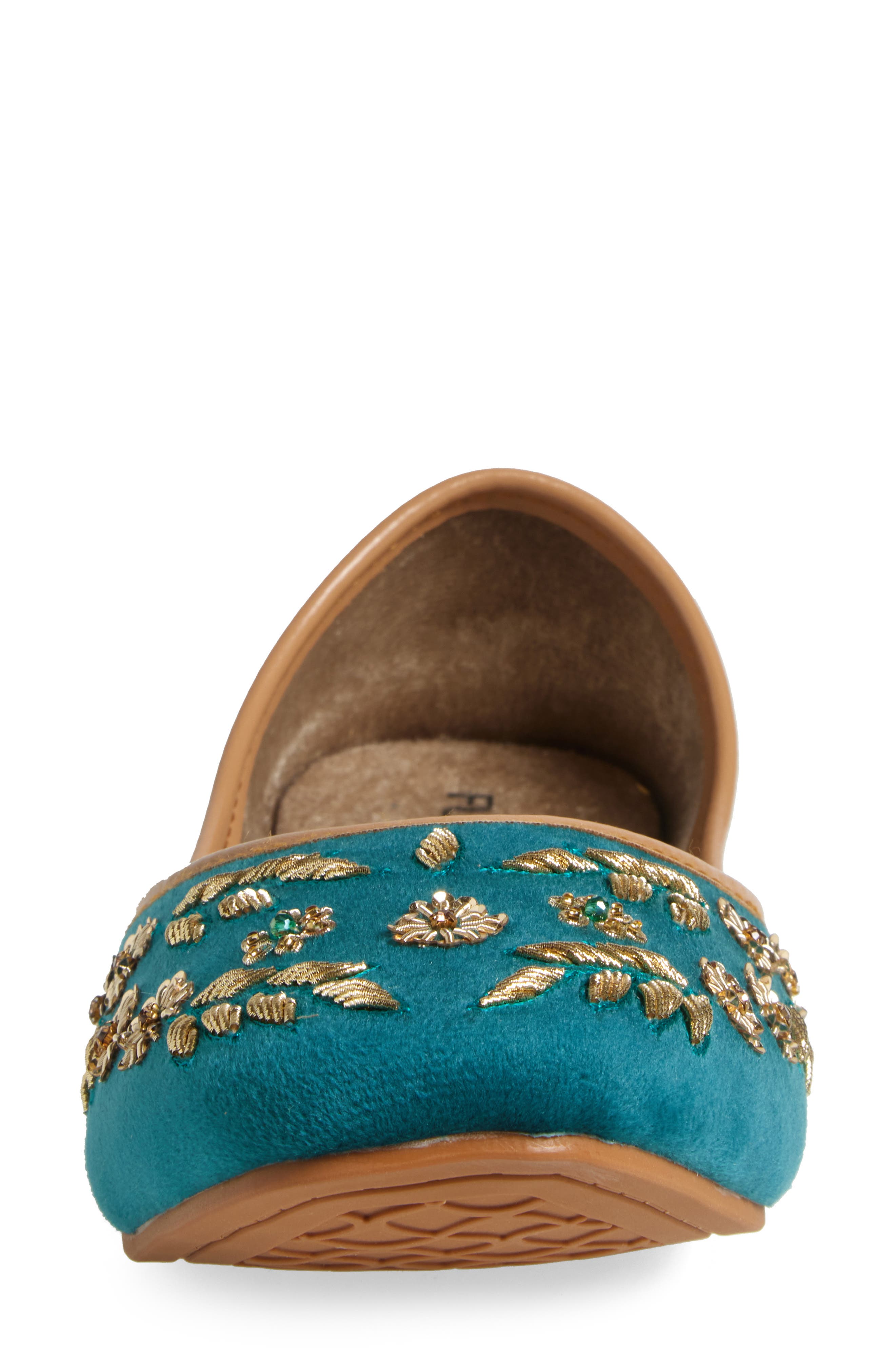 FUCHSIA Amira Bead & Embroidery Flat, Alternate, color, Turquoise