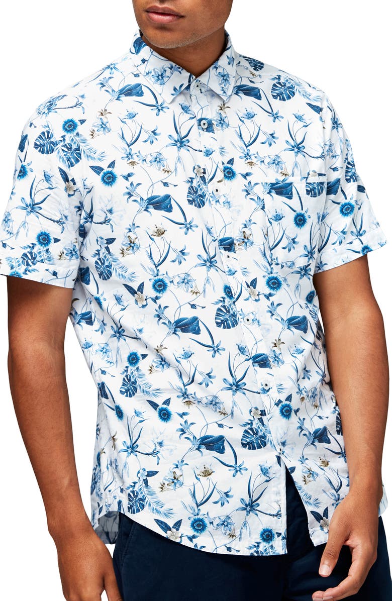 Good Man Brand On Point Slim Fit Short Sleeve Button-Up Shirt, Main, color, 