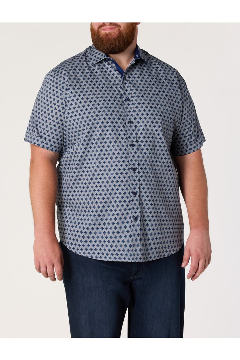 Big & Tall Micro Diamond Sport Shirt V2, Alternate, color, GREY
