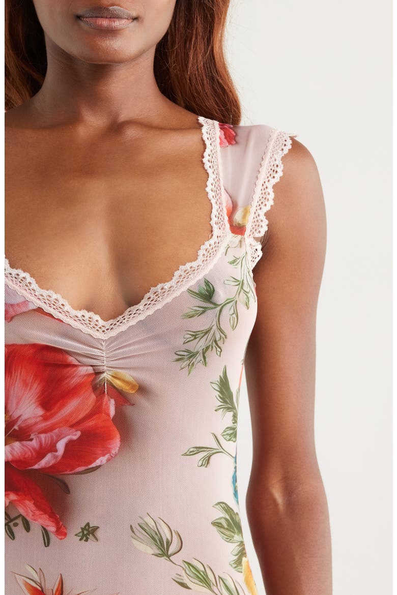 Floral Mesh Maxi Slip, Alternate, color, 3D FLORAL