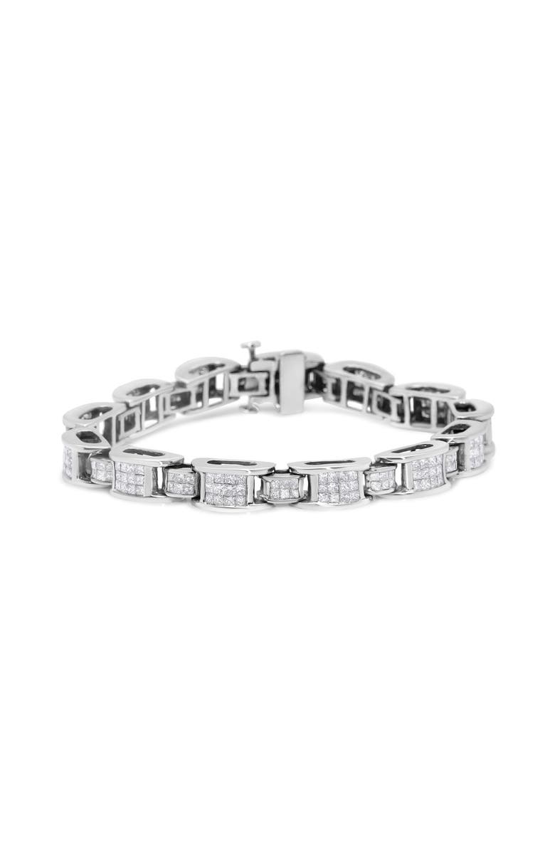Haus of Brilliance 14K White Gold 5.0 Cttw Diamond "D" Shaped Links Tennis Bracelet, Main, color, White