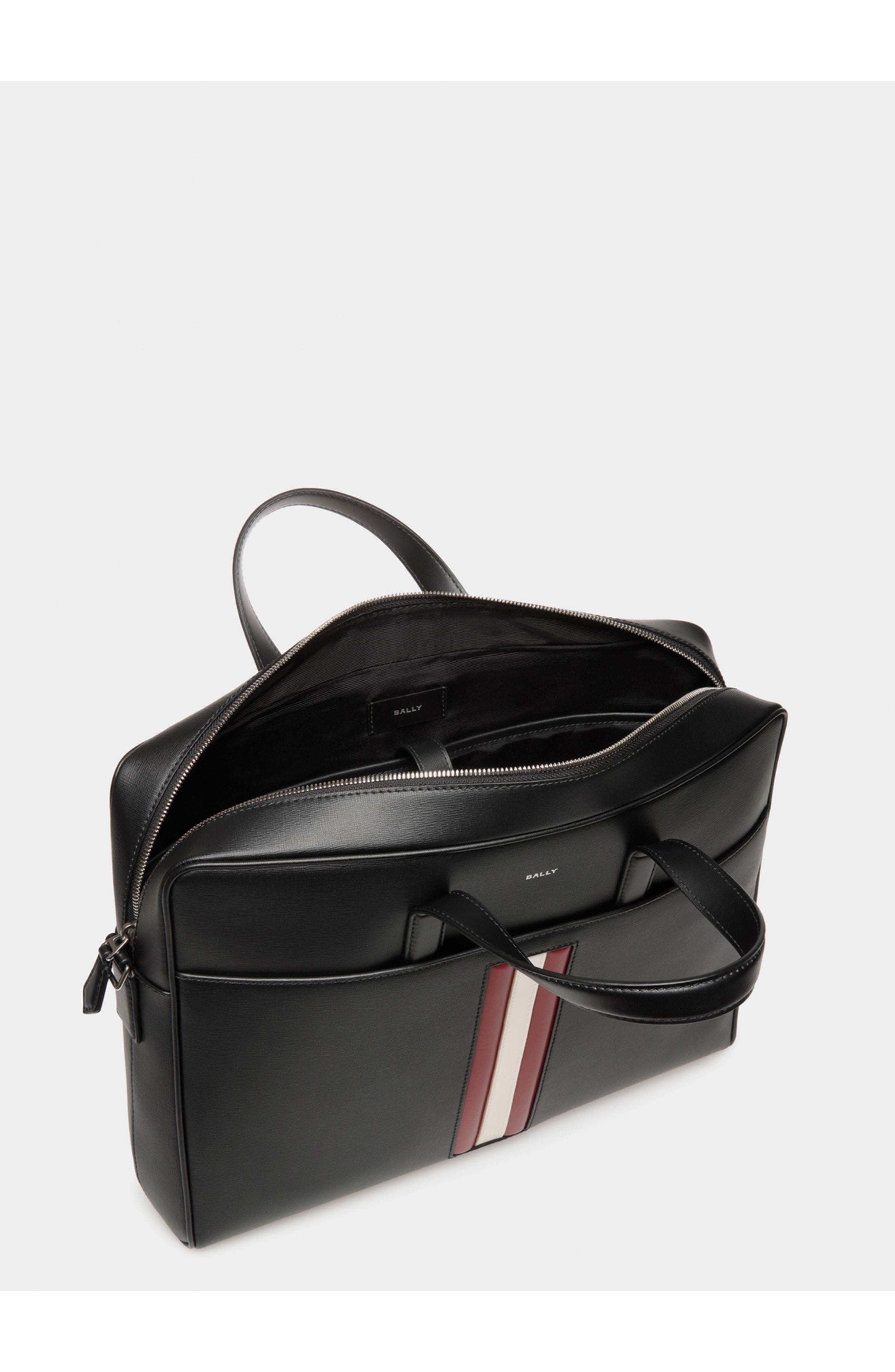 Bally Mythos Briefcase, Alternate, color, Black+Red/Bone+Pall