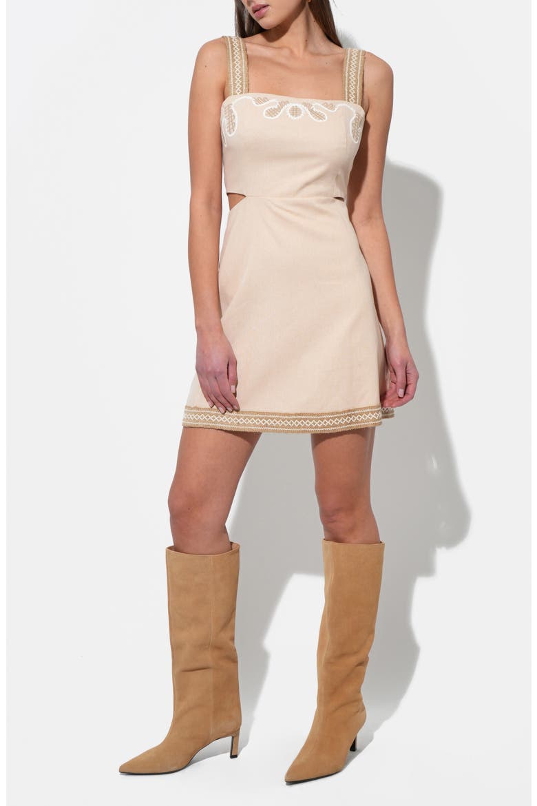 Callie Embroidered Minidress, Alternate, color, NATURAL