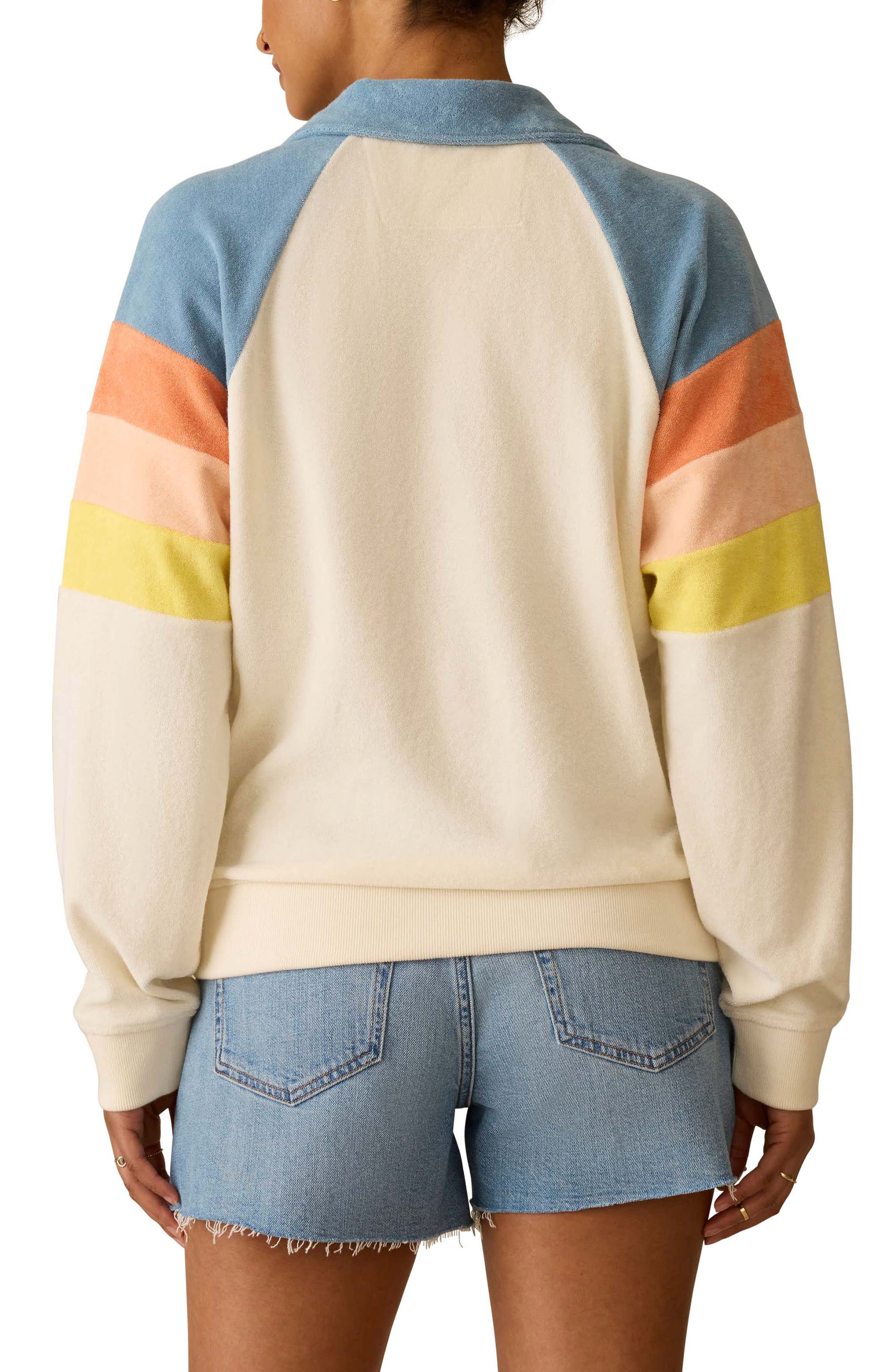 Cabana Colorblock Terry Cloth Quarter Zip Pullover - image 2