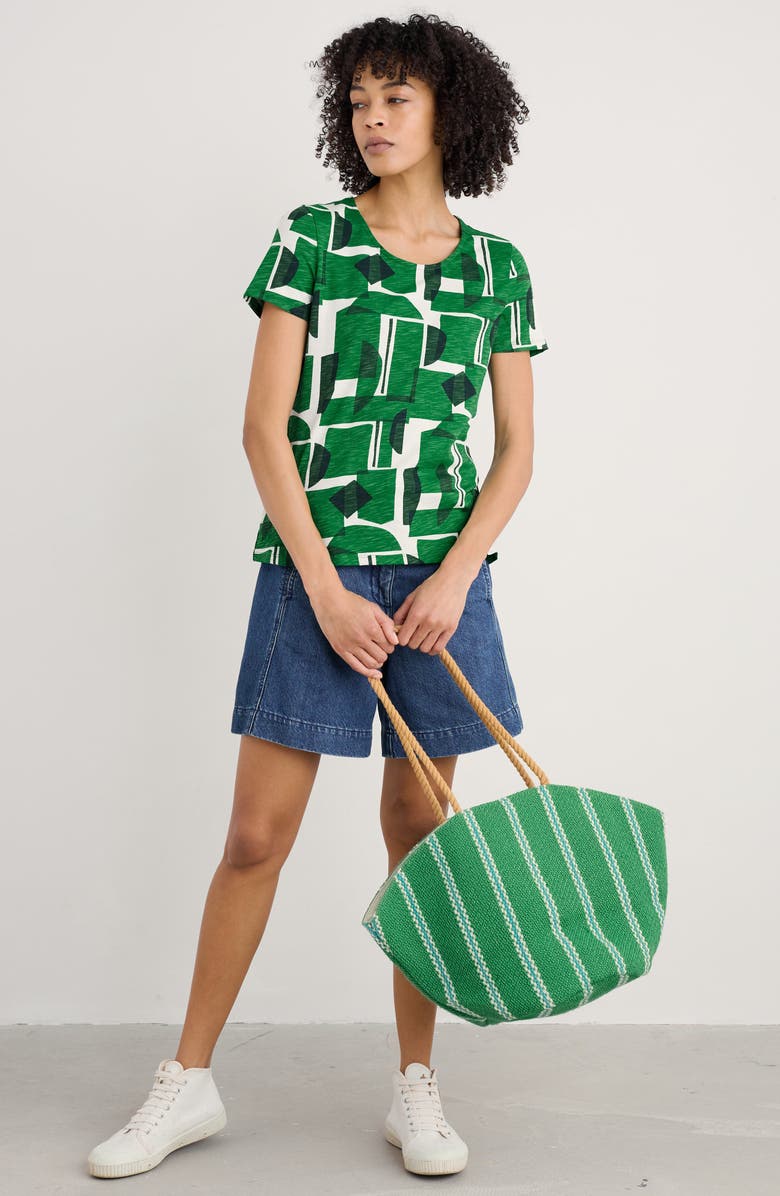 Seasalt Cornwall Camerance Abstract Print Organic Cotton T-Shirt, Alternate, color, Paper Forms Island