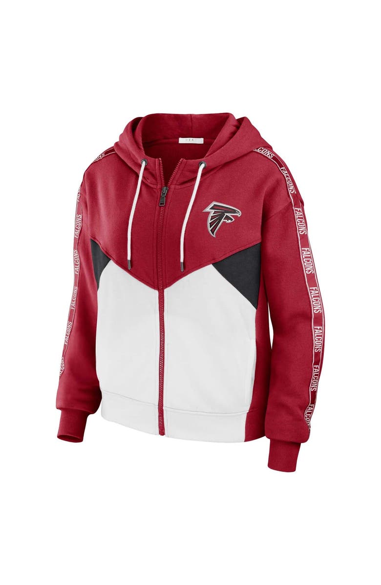 WEAR by Erin Andrews Women's WEAR by Erin Andrews Red/White Atlanta Falcons Plus Size Color Block Full-Zip Hoodie, Alternate, color, 