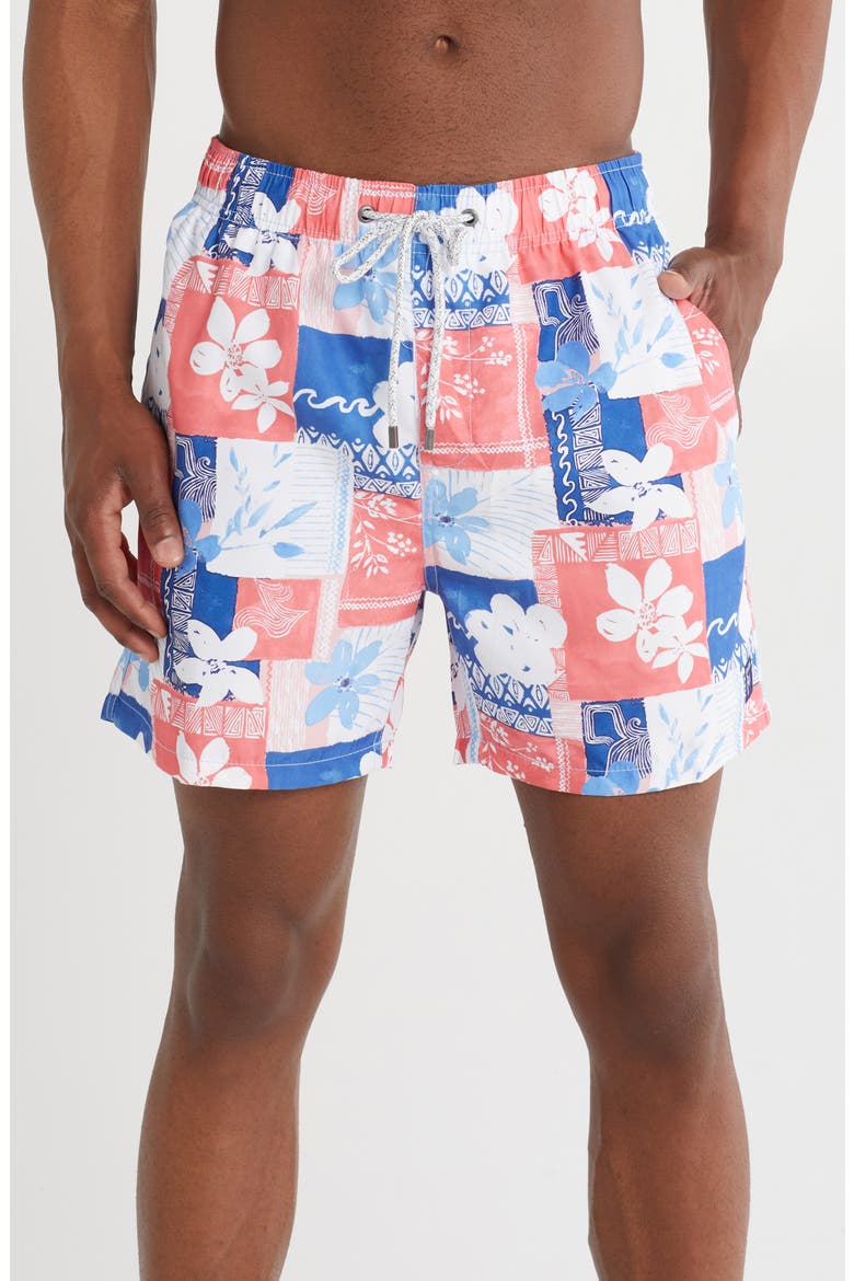 Volley Swim Trunks, Main, color, RED