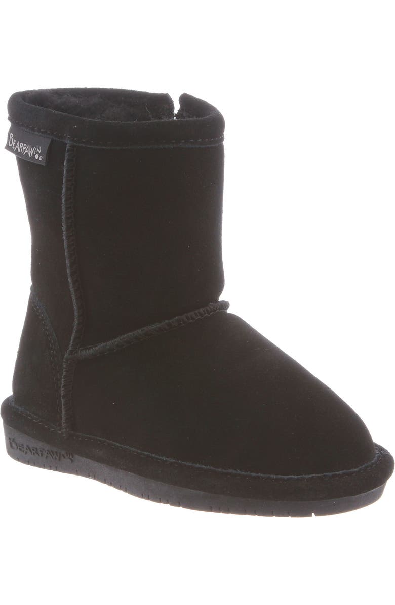 BEARPAW Kids' Emma Faux Shearling Boot, Main, color, Black Ii