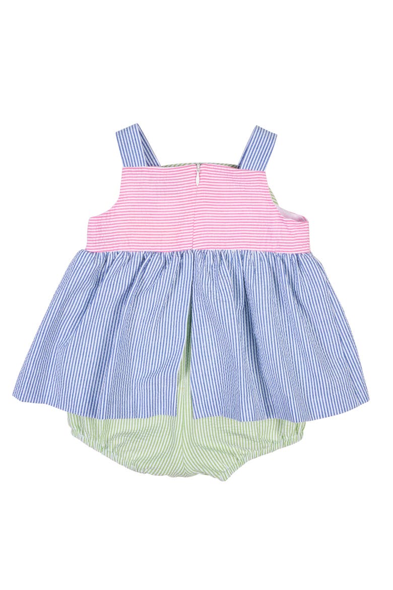 Seersucker Romper With Flower, Alternate, color, Multi