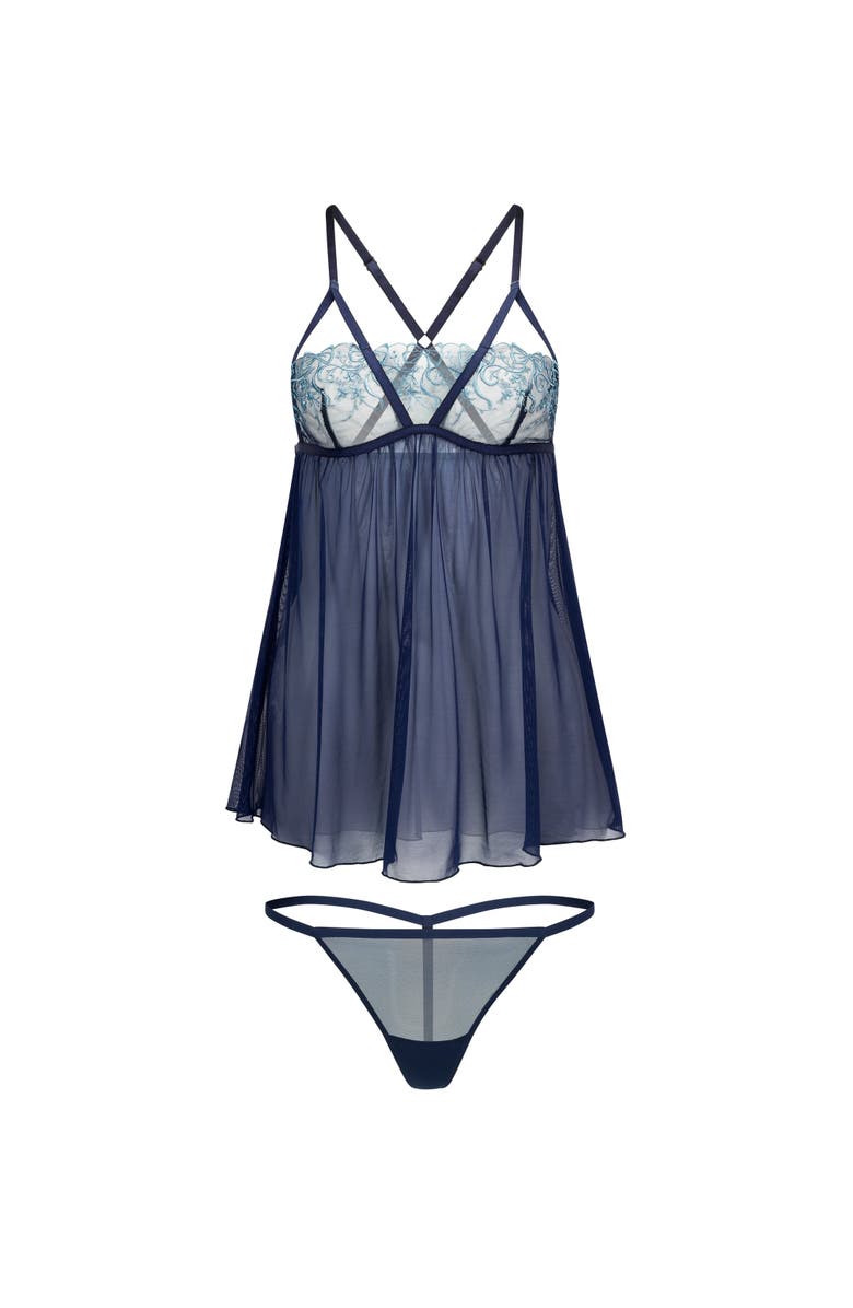 Adore Me Anneliese Unlined Babydoll & G-String Set Lingerie, Alternate, color,