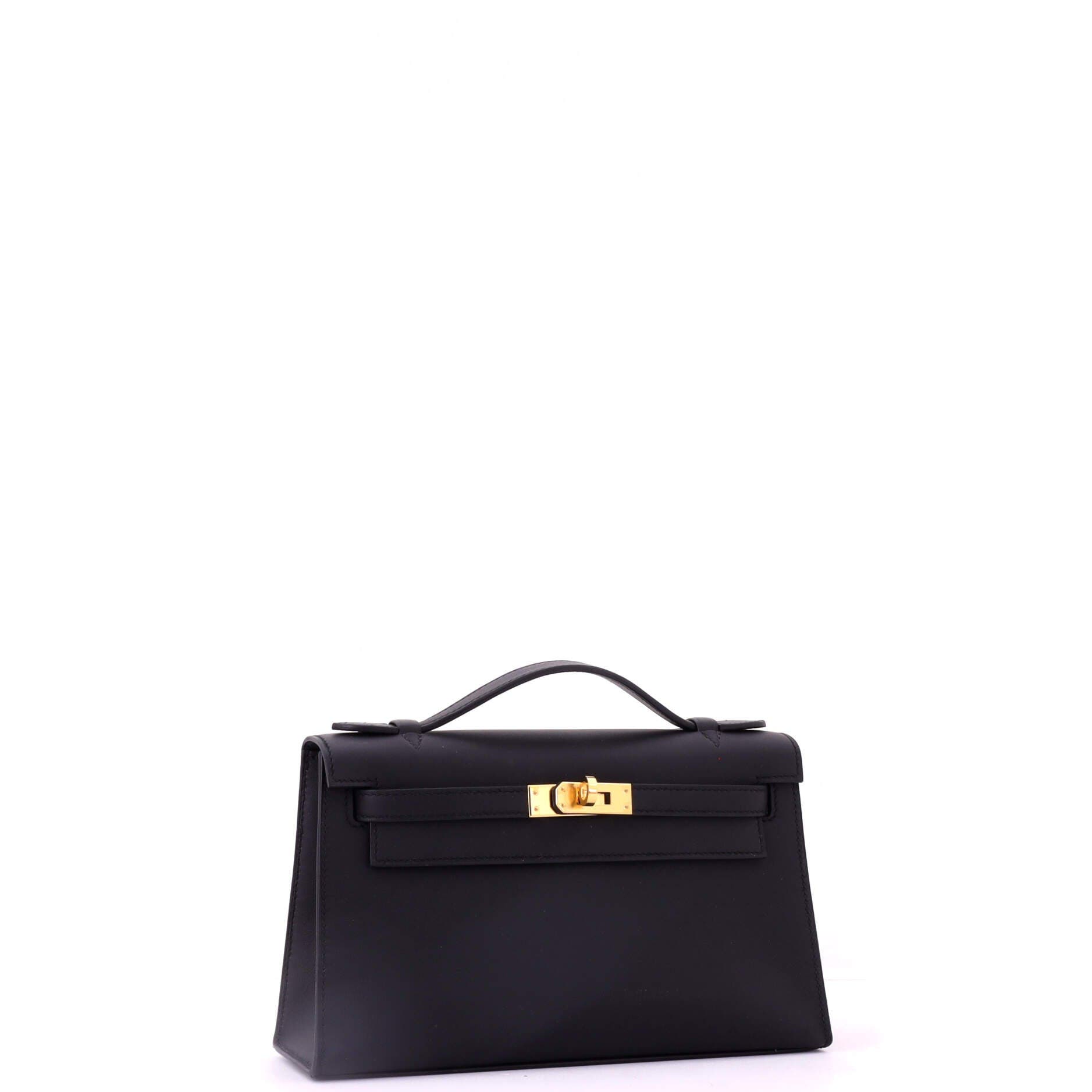 Pre-Owned Hermes Kelly Pochette Swift, Alternate, color, Noir