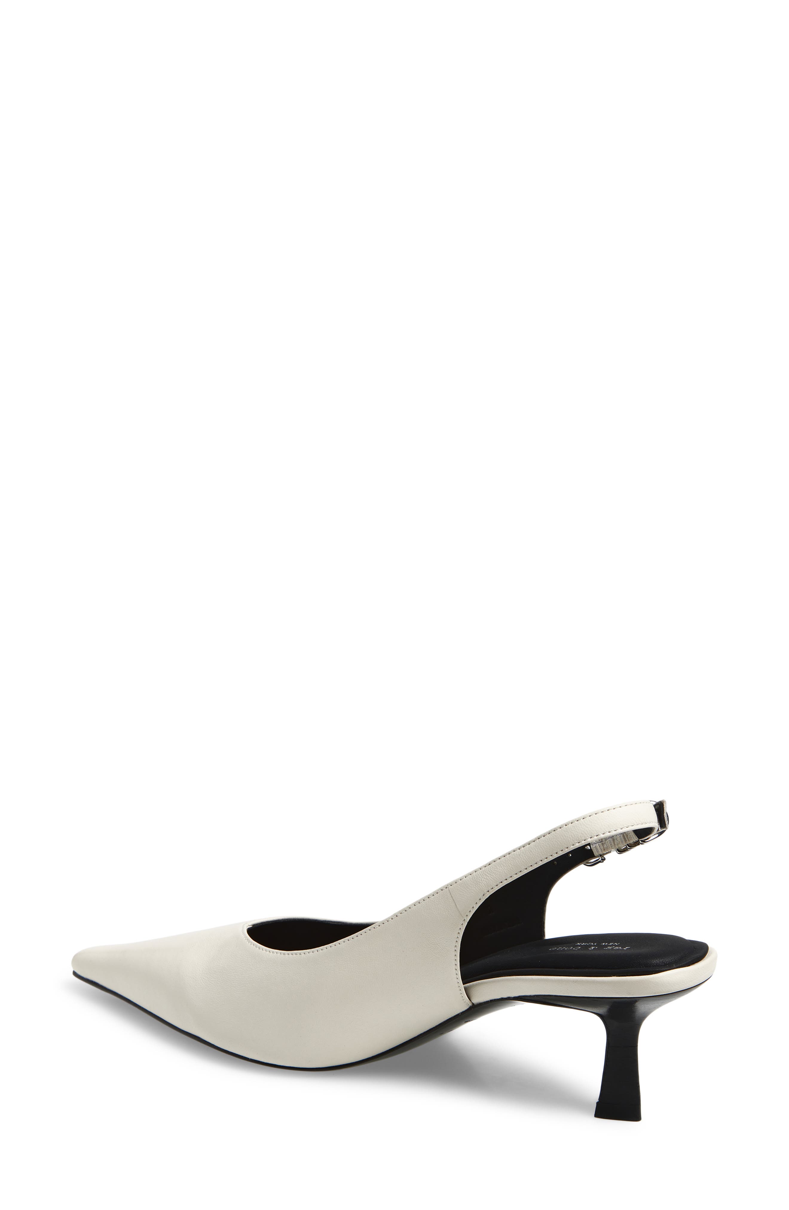 rag & bone Brynn Slingback Kitten Heel Pump, Alternate, color, Antique White