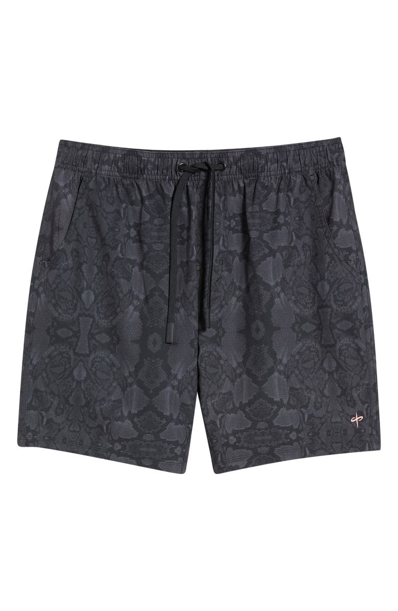 SANTO STUDIO Verona Tech Snakeskin Print Drawstring Shorts, Alternate, color, Snakeskin