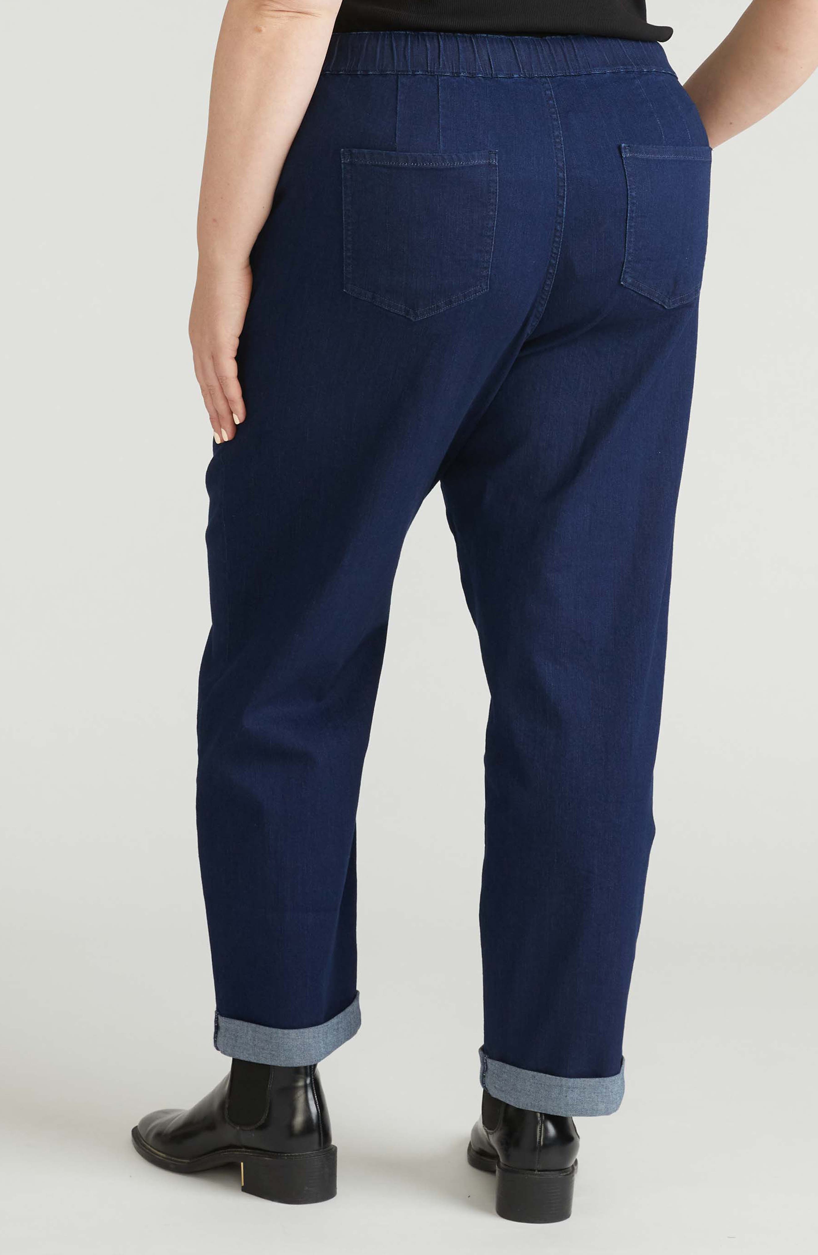 Comfort Denim Cuff Wide Leg Drawstring Pants - image 2