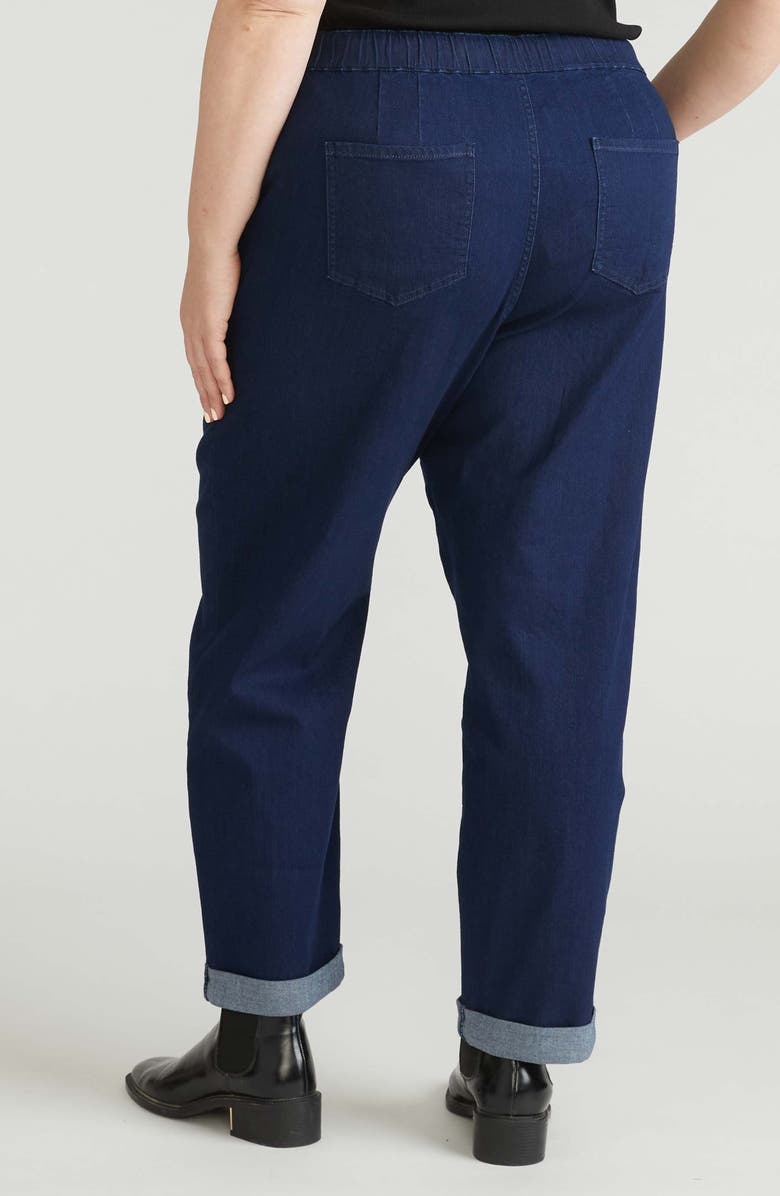 Universal Standard Comfort Denim Cuff Wide Leg Drawstring Pants, Alternate, color, Western Blue Wash