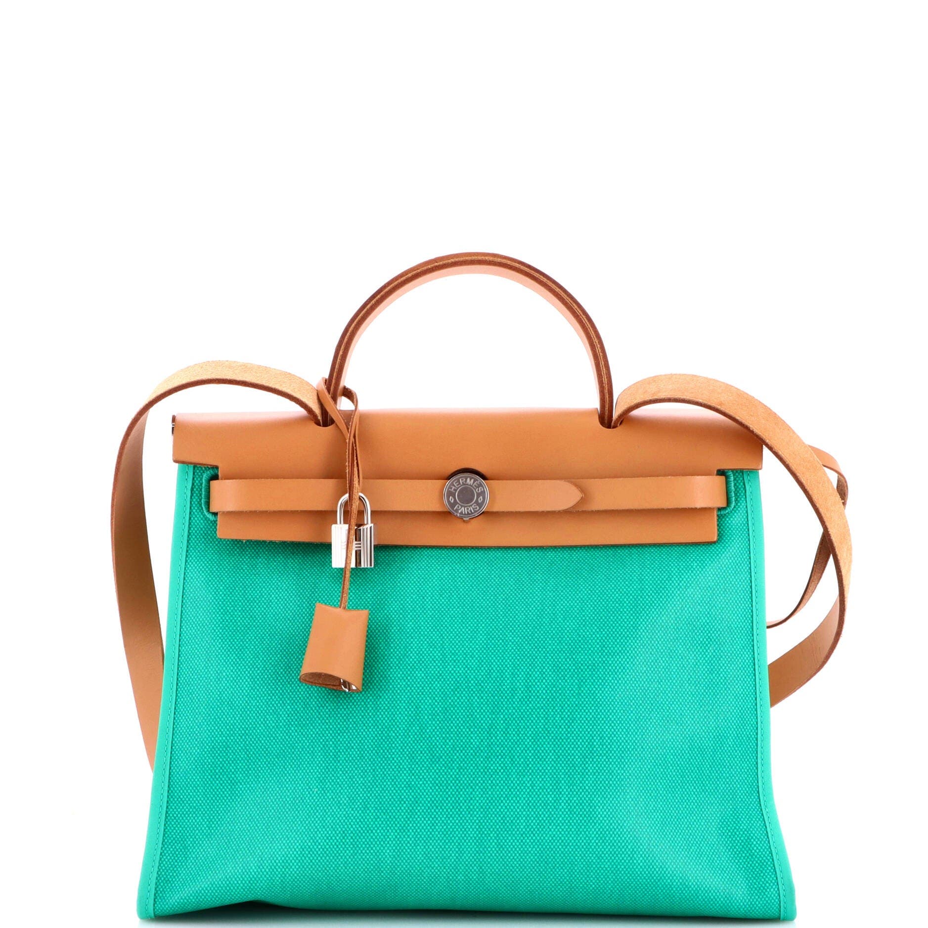 Herbag Zip Berline Vache Canvas and Leather 31, Main, color, Green